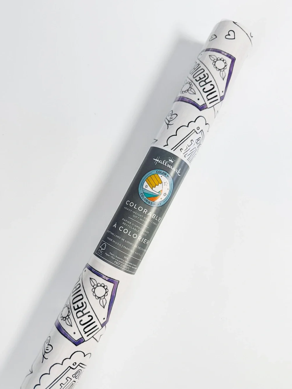Hallmark Colorable Gift Wrapping Paper For Mom Limited Edition 17.5 sq ft NWT